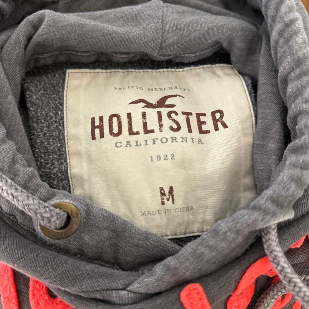 Hollister Hoodie Faded Grey Front Pocket Size M - Picture 5 of 5